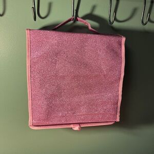 Pink Glitter Travel Case 6 Removable Velcro Inserts